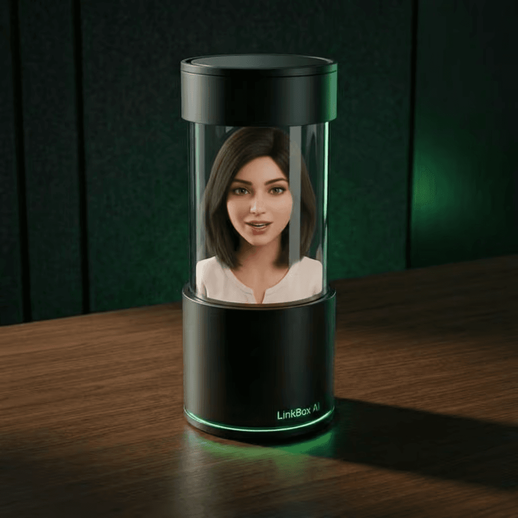 LinkBox AI HoloTube agent display